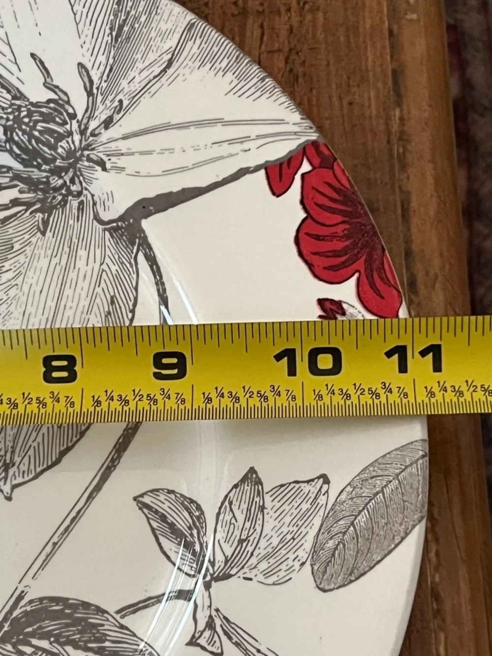 4 Andrew Tanner Royal Stafford Clematis Red Gray Flowers Dinner Plates 11”